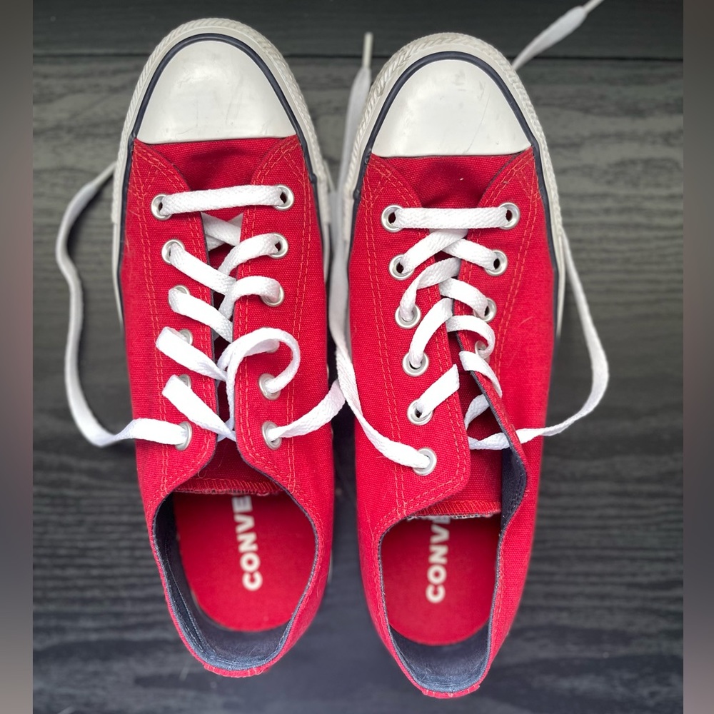 Red Converse sneakers Women’s size 9